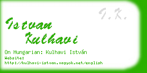 istvan kulhavi business card